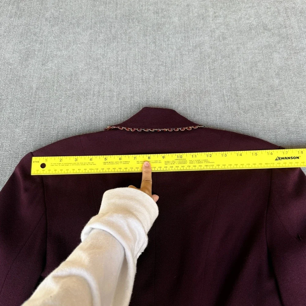 Bebe Two-Piece Suit Set Blazer & Skirt Womens 2 Burgundy Wool Single Breasted